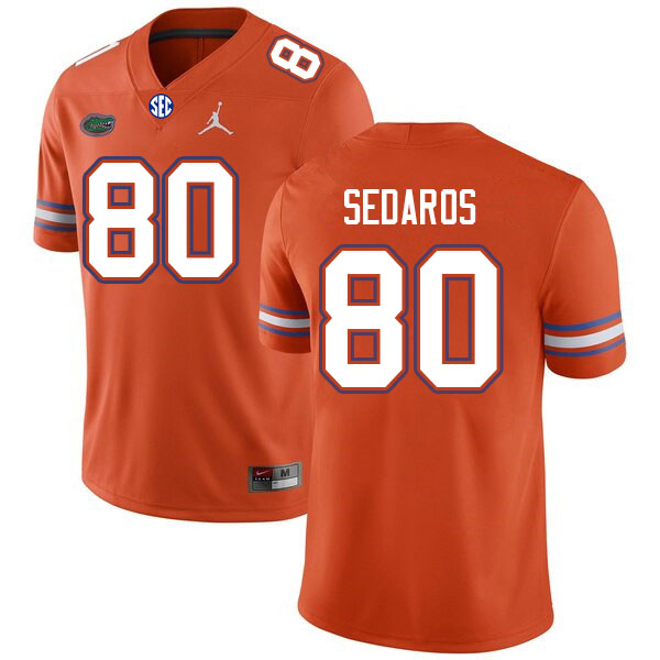 Men #80 Zak Sedaros Florida Gators College Football Jerseys Sale-Orange